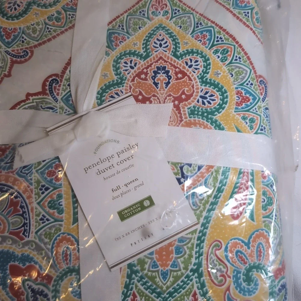 Pottery Barn Penelope Paisley Duvet Cover Full/Queen & 2x Standard Pillow Shams